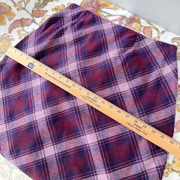 220 Hickory Vtg Maxi Skirt Dark Academia Purple Plaid Wool Blend Side Zip Long L - Picture 5 of 10